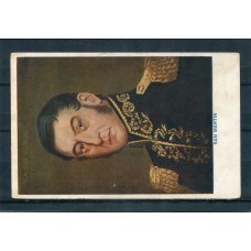 CENTENARIO 1810 - 1910 PATRIOTICA ANTIGUA TARJETA POSTAL PUBLICIDAD DE CIGARRILLOS LA SIN BOMBO, SAN MARTIN